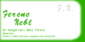 ferenc nebl business card